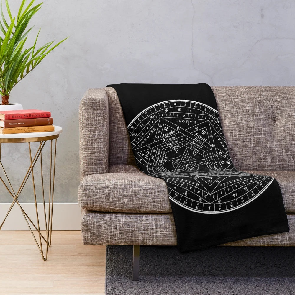 Occult pagan sigil plush blanket featuring hermetic and magick inspired design