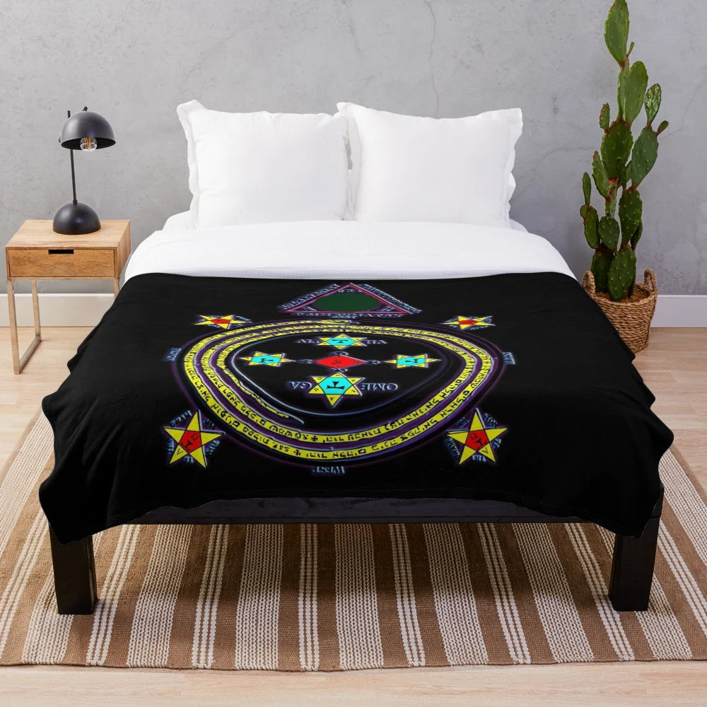 Occult plush blanket with Solomon Circle Goetia design