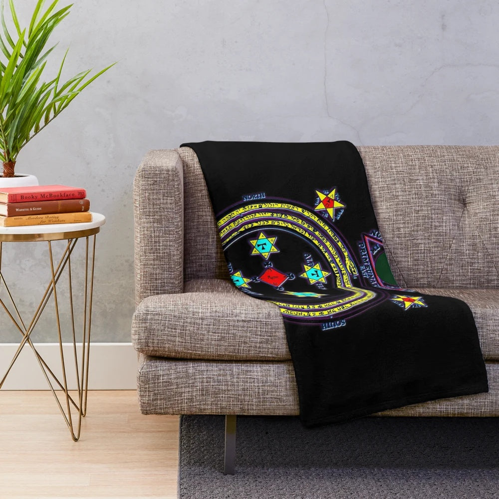 Occult plush blanket with Solomon Circle Goetia design
