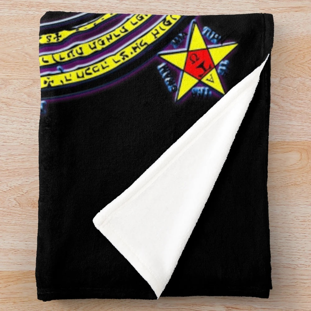 Occult plush blanket with Solomon Circle Goetia design