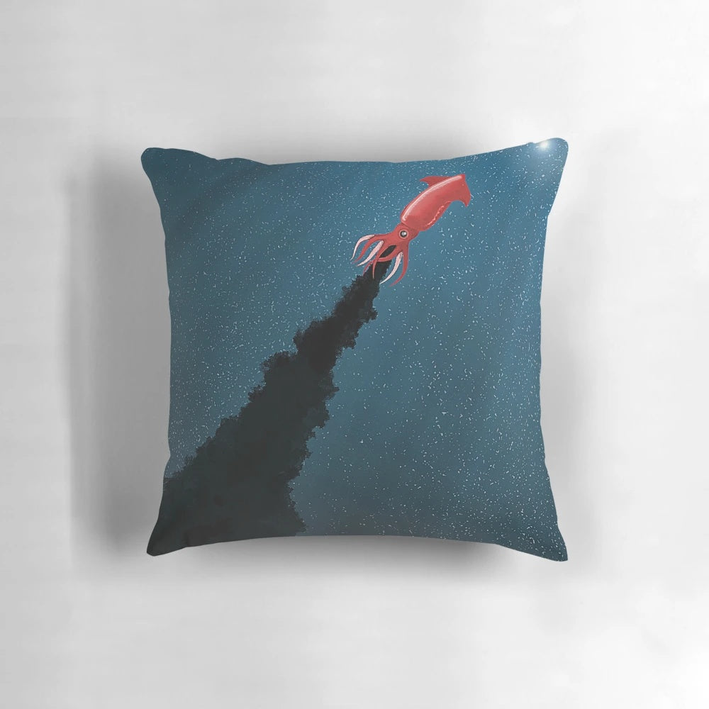 Octonaut space pillow with soft octopus tentacles and rocket design