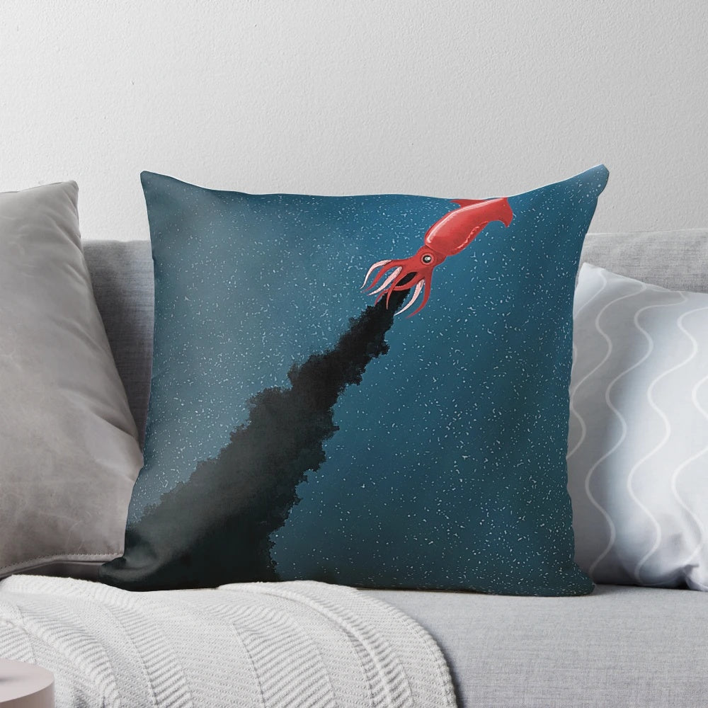 Octonaut space pillow with soft octopus tentacles and rocket design