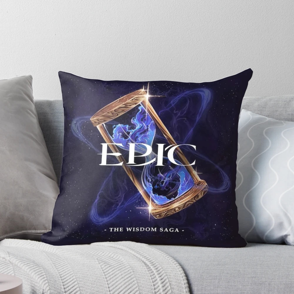 Decorative pillow featuring the heroic journey of Odysseus from the literary work "Epic the Musical"