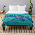 Plush blanket featuring an odyssey map design inspired by the journey of Odysseus in Greek mythology