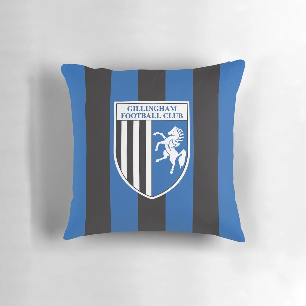 Gillingham FC Logo Stripes Pillow - Support Your Football Club