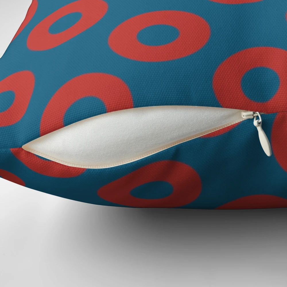 Phish Fishman Donuts Pillow - Soft, plush pillow featuring the iconic Phish donut design and drummer Jon Fishman.