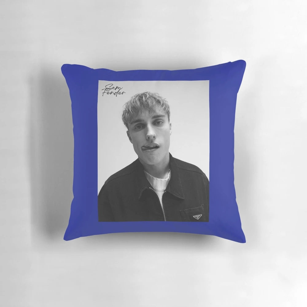 Sam Fender Pillow featuring Hypersonic Missiles album artwork and band logo