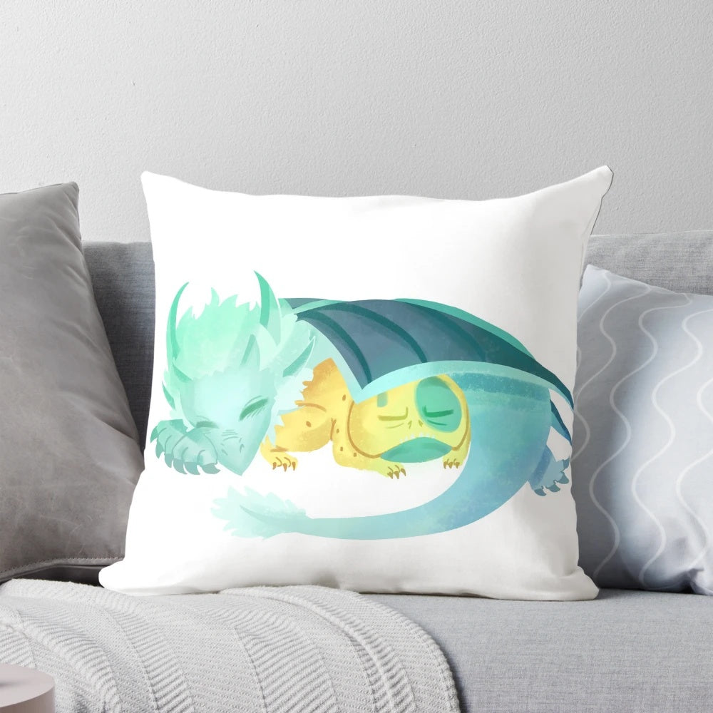 Soft plush pillow featuring Bait and Zym from the popular fantasy series The Dragon Prince