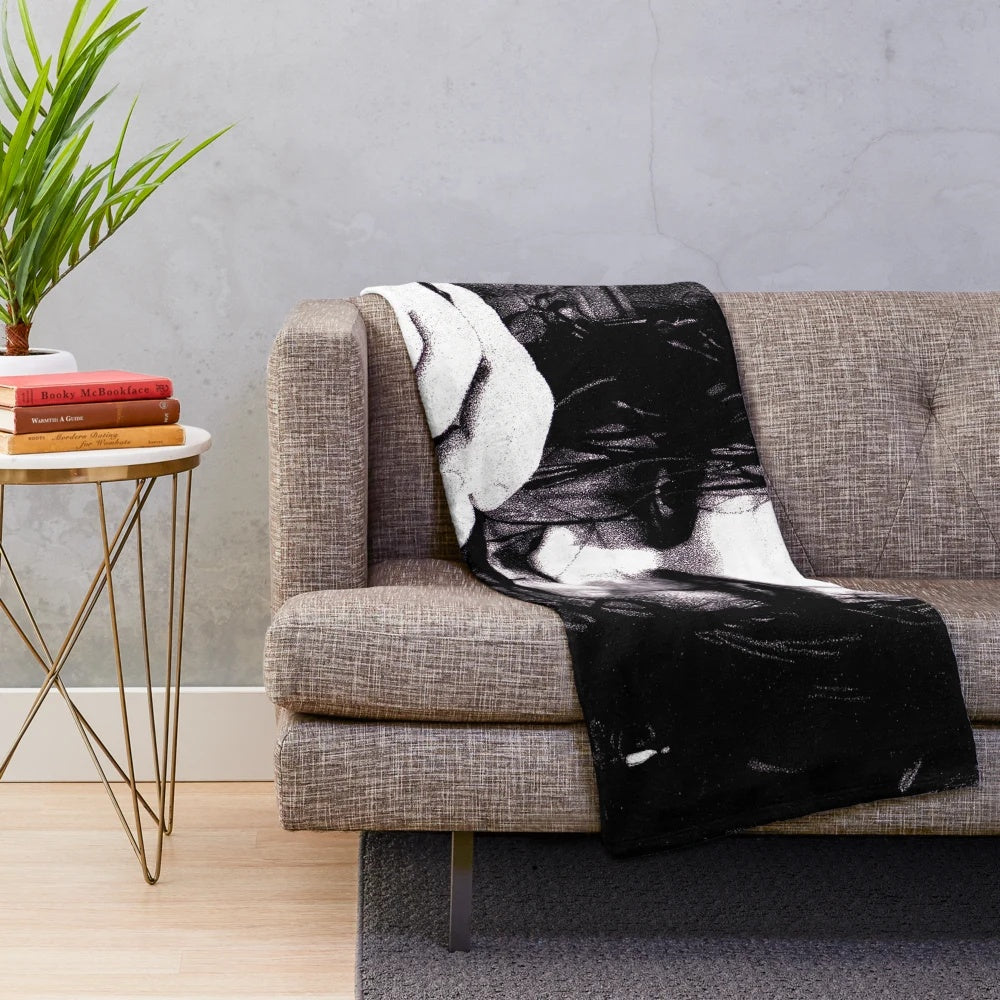 Plush blanket featuring the character Eric Draven from the cult classic film The Crow
