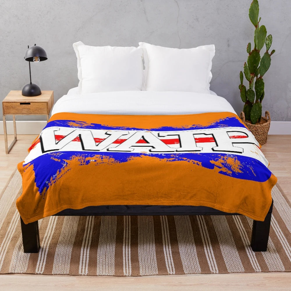 Glasgow Rangers Plush Blanket with Tartan Design
