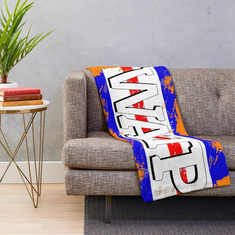Glasgow Rangers Plush Blanket with Tartan Design