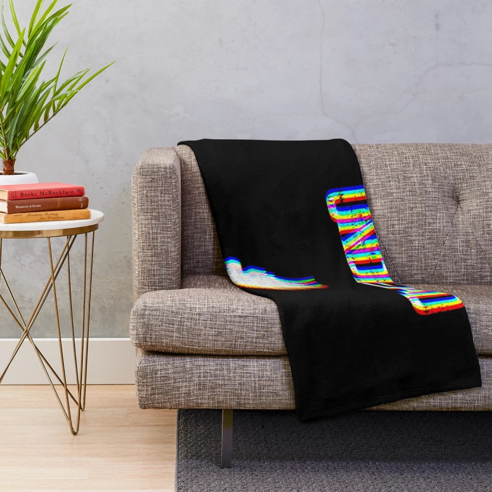 Hollywood Undead inspired plush blanket with glitched design