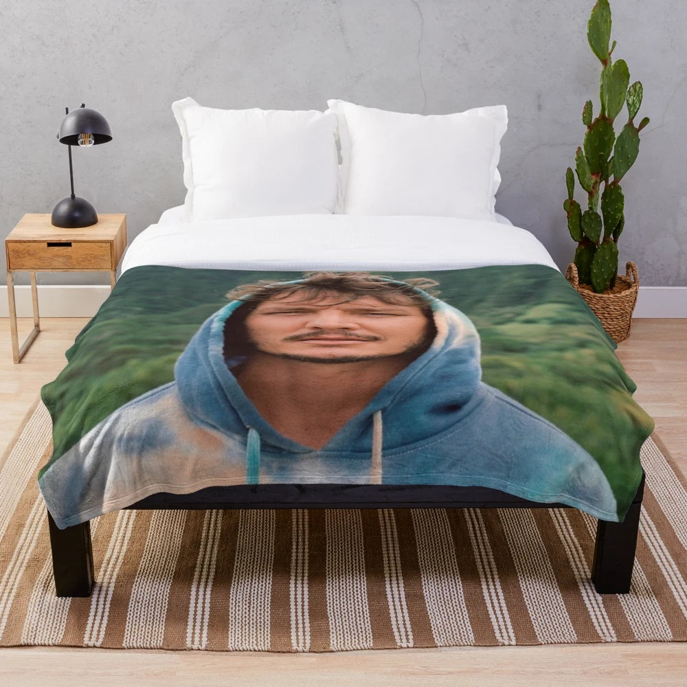 Soft and cozy plush blanket featuring Pedro Pascal from The Mandalorian, Game of Thrones, and The Last of Us