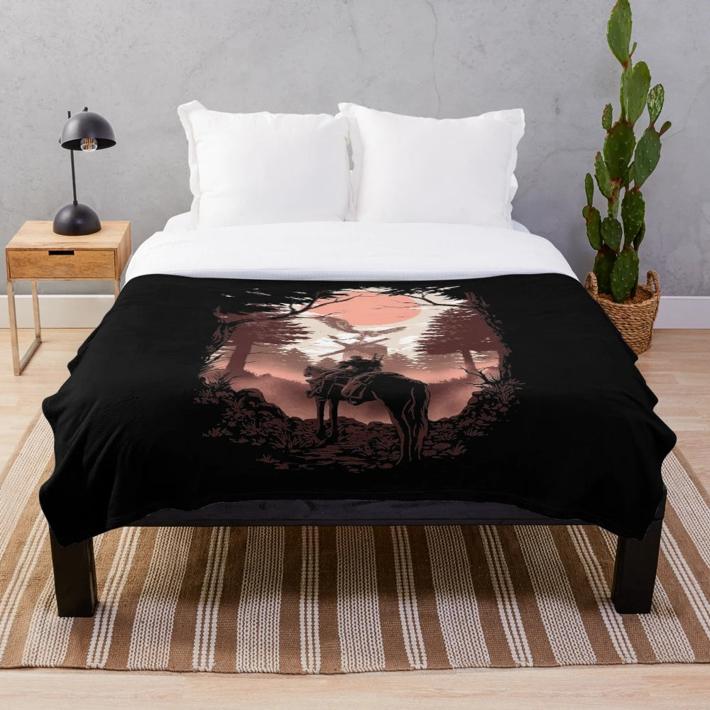 Plush blanket featuring The Wild Hunt from The Witcher series