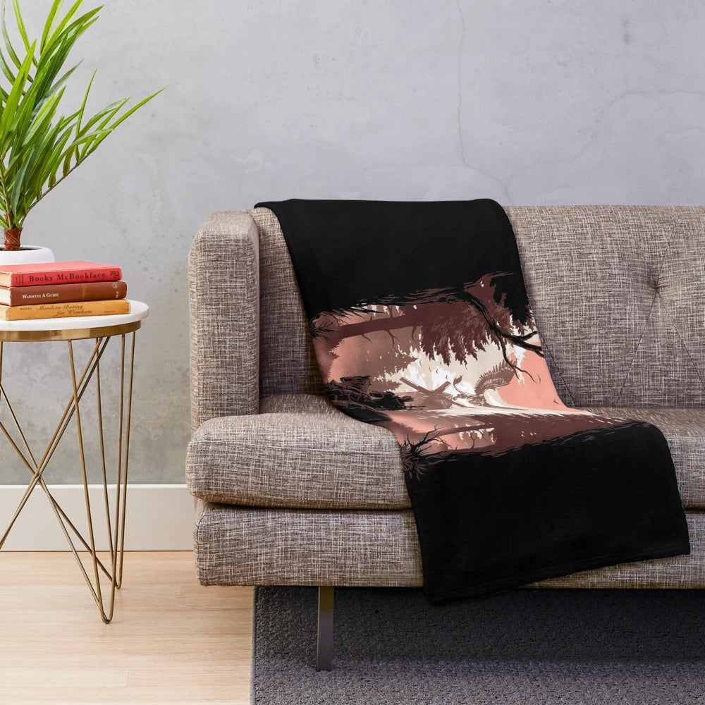 Plush blanket featuring The Wild Hunt from The Witcher series