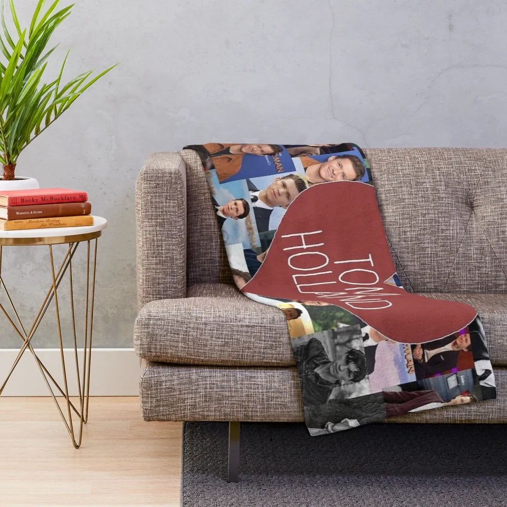 Soft and cozy plush blanket featuring Tom Holland as Spider-Man