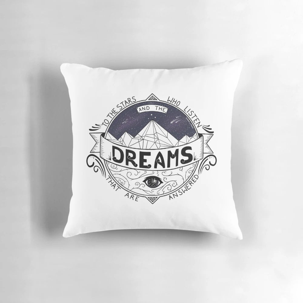 ACOMAF inspired throw pillow featuring Feyre, Rhysand, and the Night Court from the A Court of Thorns and Roses series by Sarah J. Maas