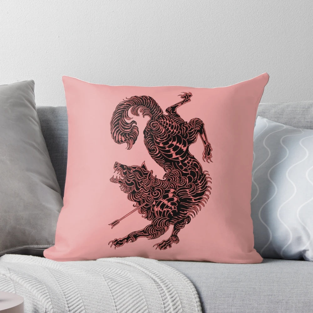 Officially Licensed ACOTAR Wolf Pillow featuring the iconic Book 1 cover art