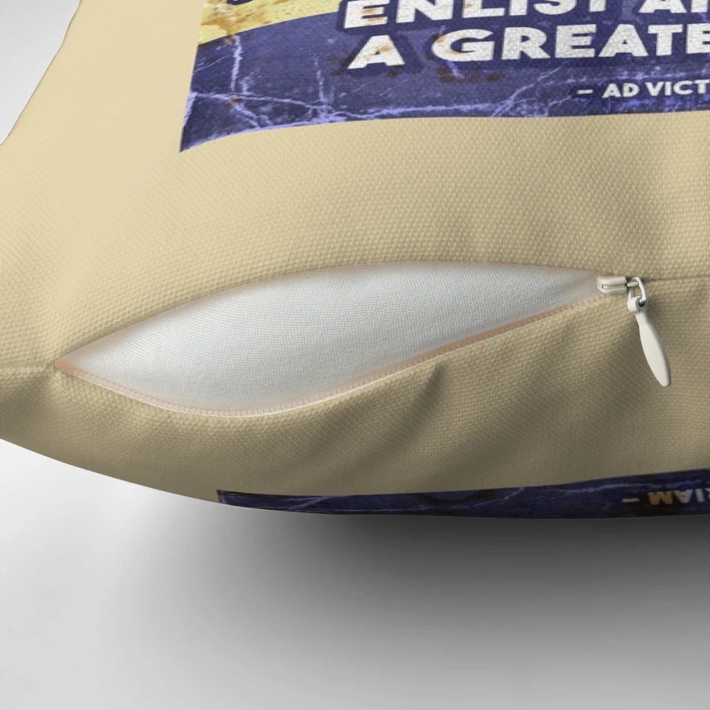Brotherhood of Steel propaganda poster printed on a high-quality pillow