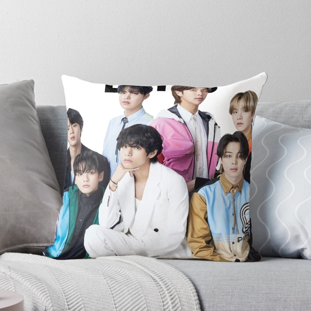 Soft and plush BTS VOGUE pillow featuring the Bangtan Boys