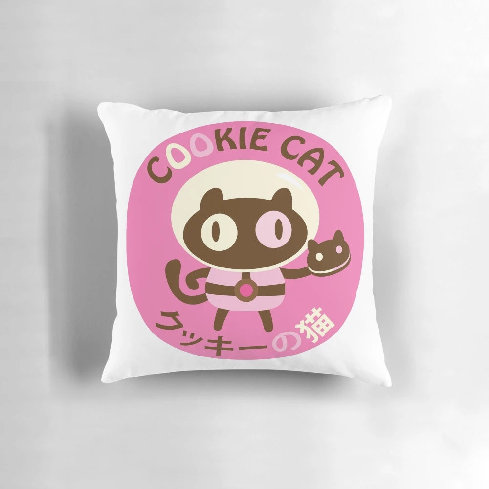 Soft, plush pillow featuring the iconic Cookie Cat character from the popular anime-inspired cartoon series, Steven Universe.