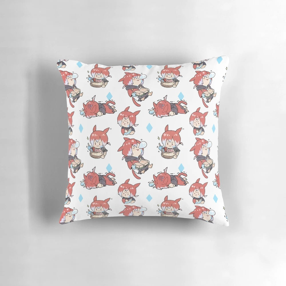 Soft, plush pillow featuring the adorable chibi design of the Crystal Exarch from the Final Fantasy XIV video game.