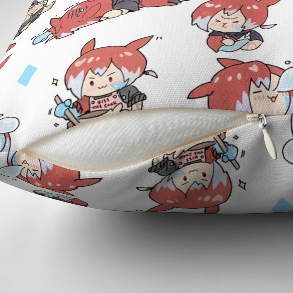 Soft, plush pillow featuring the adorable chibi design of the Crystal Exarch from the Final Fantasy XIV video game.