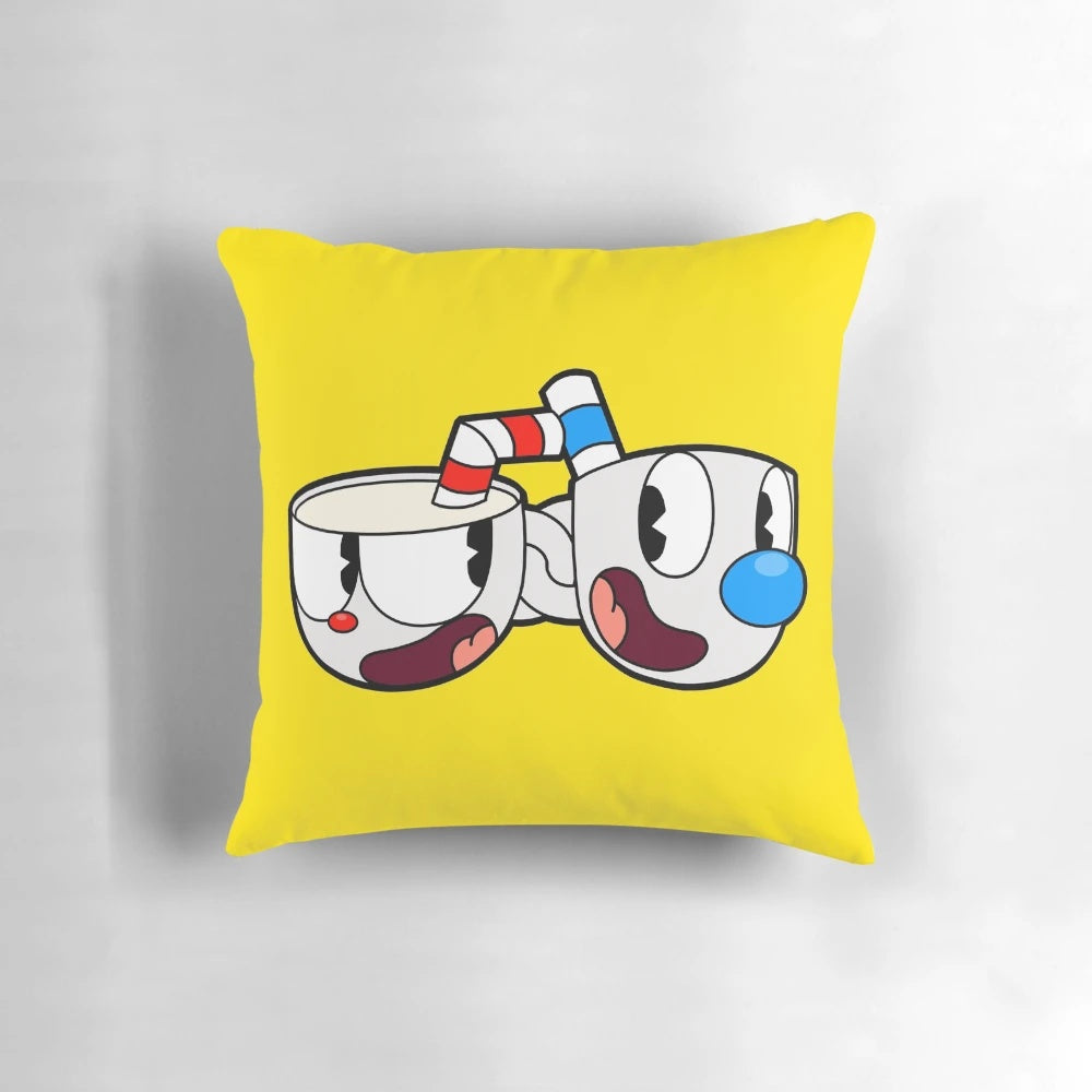 Plush Cuphead and Mugman Pillow - Officially Licensed Video Game Merchandise