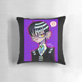 Death the Kid anime character printed on a soft, plush decorative pillow