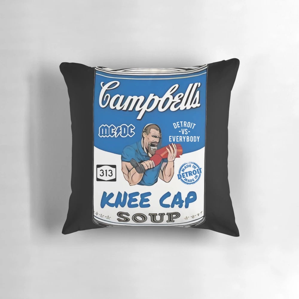Detroit Lions Kneecap Soup Pillow, featuring the iconic Dan Campbell quote