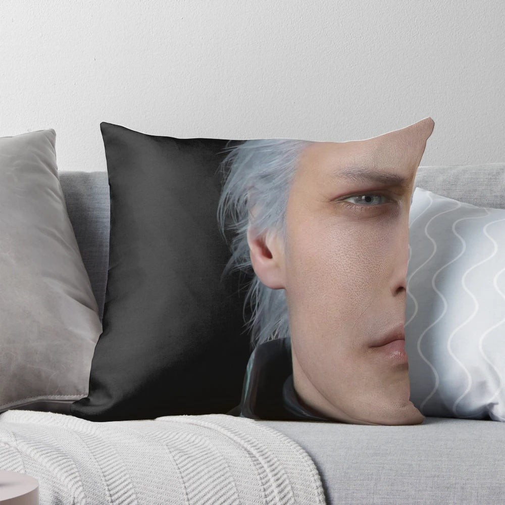 Devil May Cry 5 Vergil poster printed on a plush pillow
