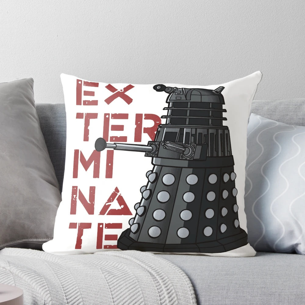 Plush Doctor Who Dalek Exterminate Pillow for Sci-Fi Fans