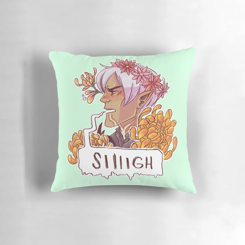 Fenris the brooding elf from the Dragon Age video game series featured on a plush, comfortable pillow