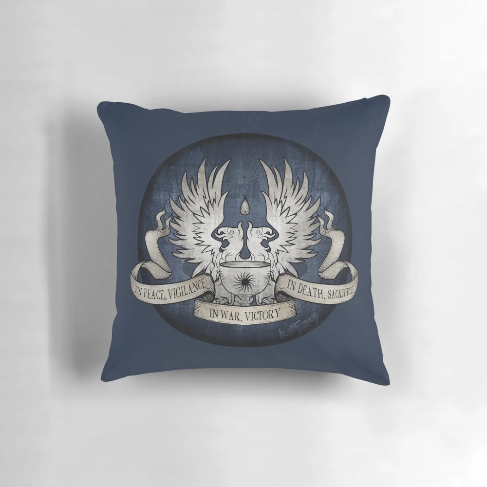 Dragon Age Grey Warden Rite Pillow featuring the iconic Griffon emblem