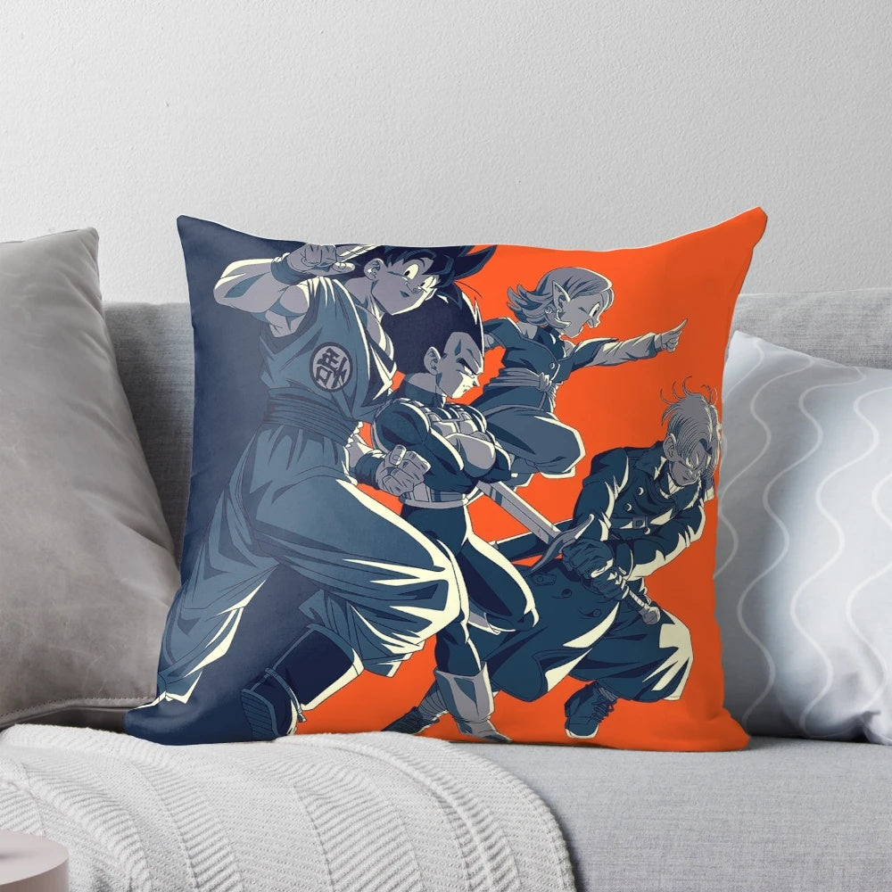 Dragon Ball Z Xenoverse 2 anime-inspired pillow featuring Goku, Vegeta, and Trunks