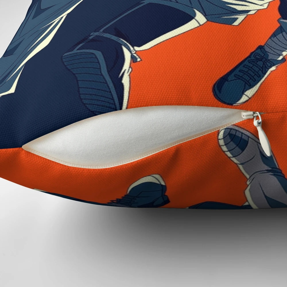 Dragon Ball Z Xenoverse 2 anime-inspired pillow featuring Goku, Vegeta, and Trunks
