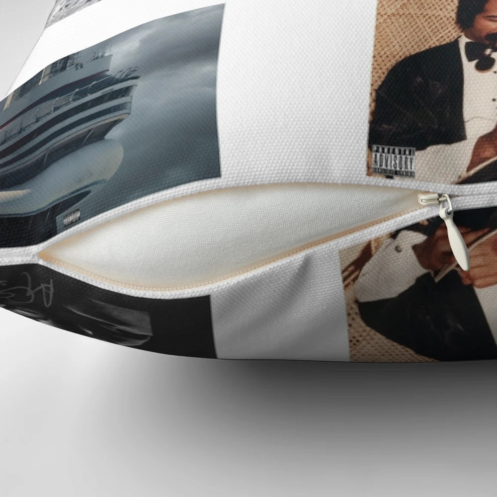 Drake albums pillow featuring cover art from Drake's most popular albums