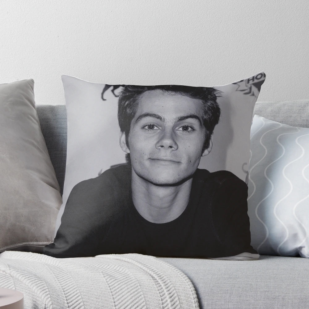 Plush, officially licensed Dylan O'Brien pillow with his image printed on a cozy, comfortable fabric.