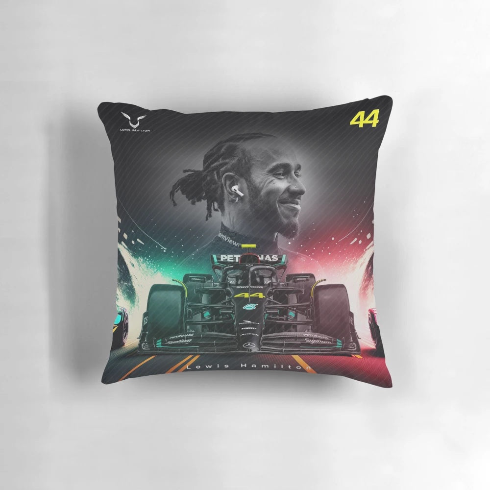 F1 Mercedes Lewis Hamilton 44 Race Car Pillow