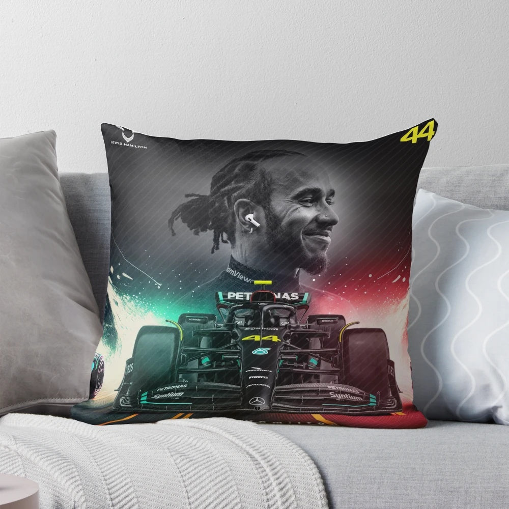 F1 Mercedes Lewis Hamilton 44 Race Car Pillow