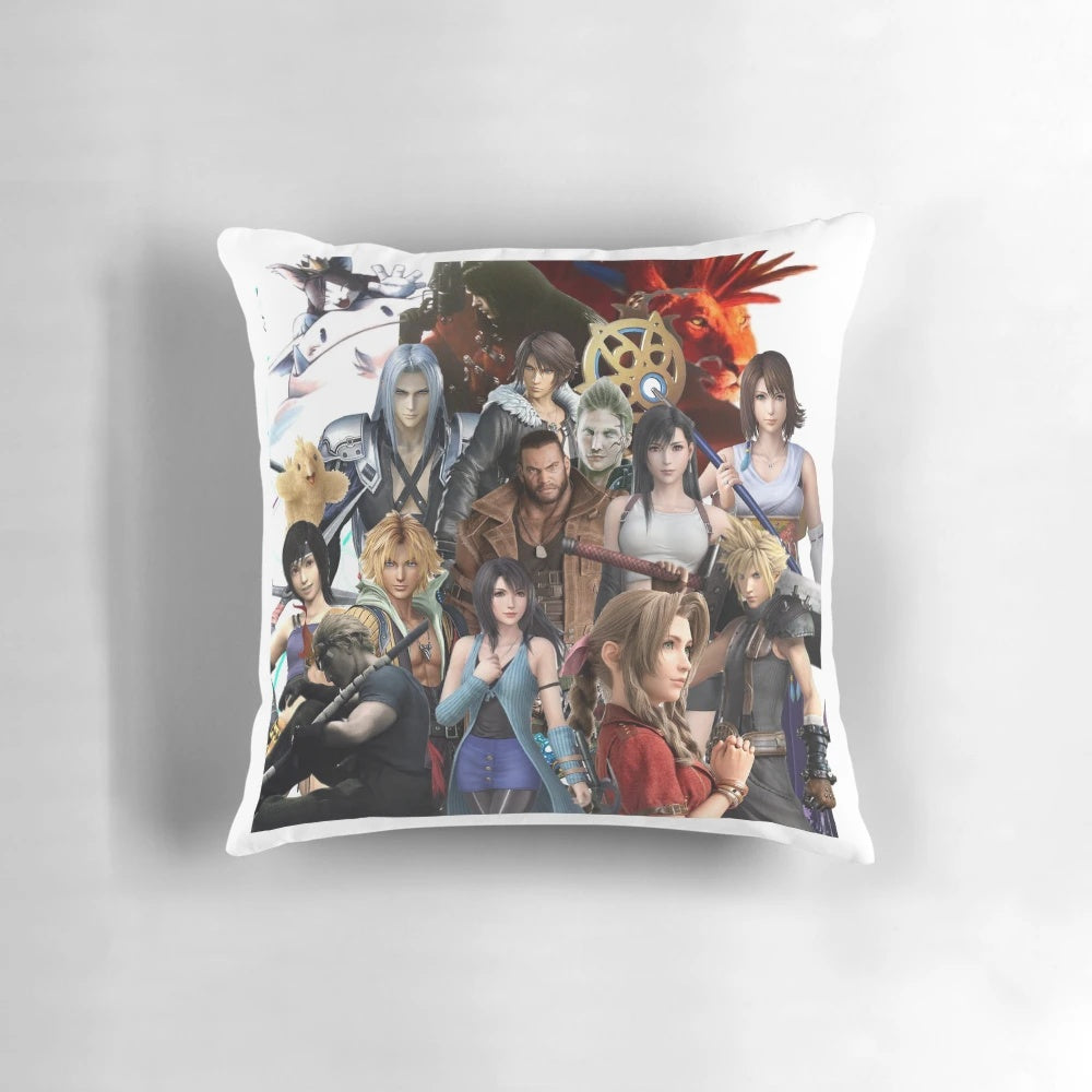 Final Fantasy Collection Pillow featuring iconic game characters