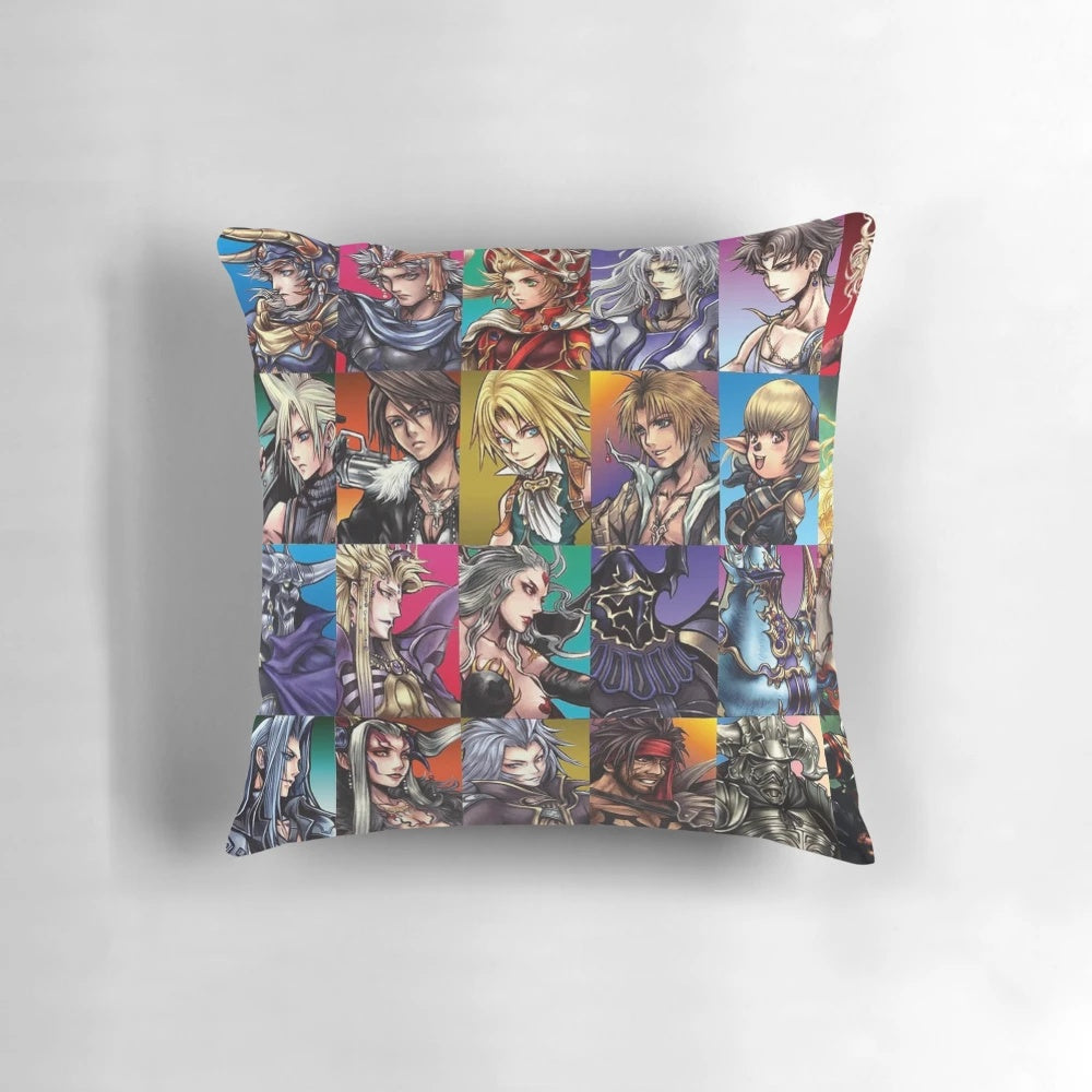 Plush pillow design featuring the iconic video game character Cloud Strife from the Final Fantasy series