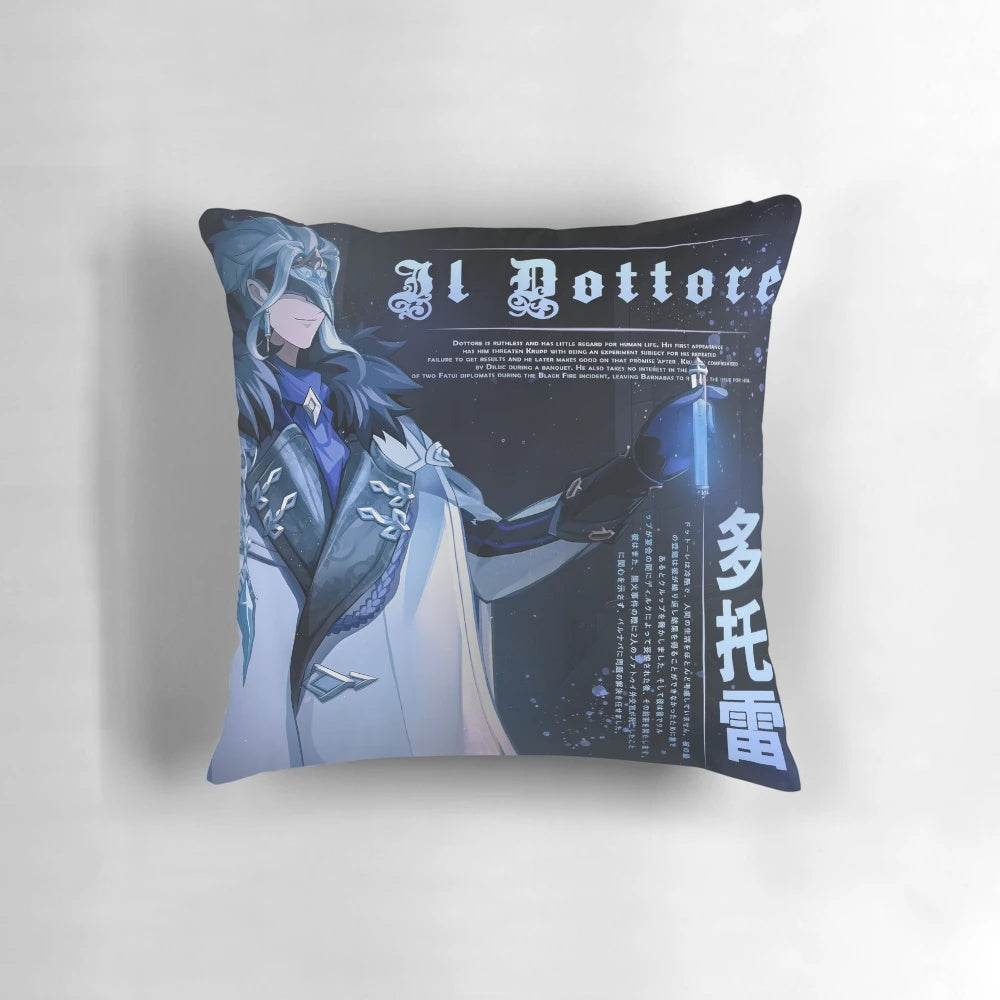 Genshin Impact Dottore Pillow - Soft and Plush Representation of the Fatui Doctor