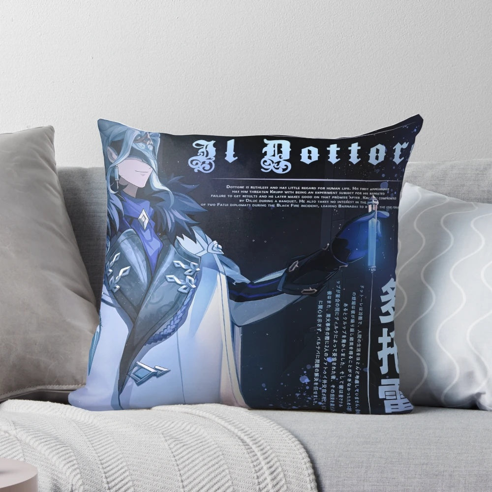 Genshin Impact Dottore Pillow - Soft and Plush Representation of the Fatui Doctor