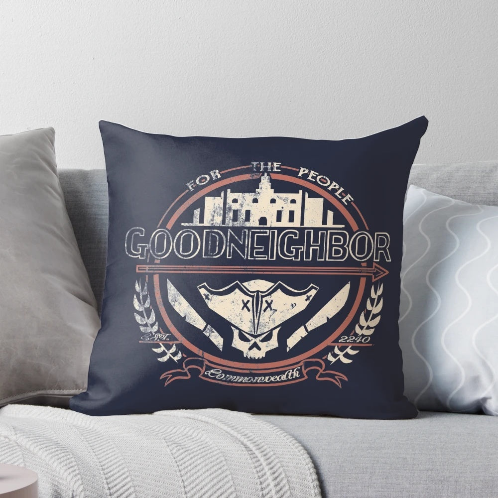 Goodneighbor Pillow featuring the character Hancock from the Fallout video game series