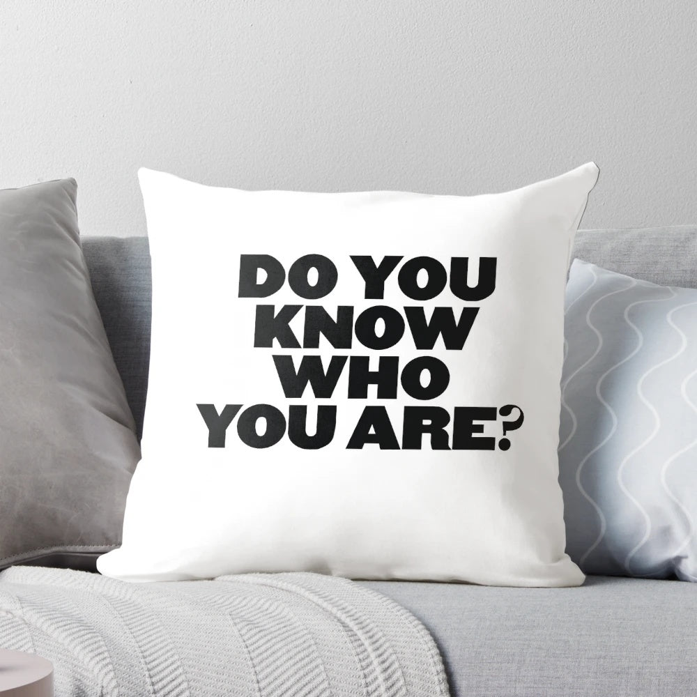 A soft, plush pillow featuring a portrait of English singer-songwriter Harry Styles with the text "Do You Know Who You Are?