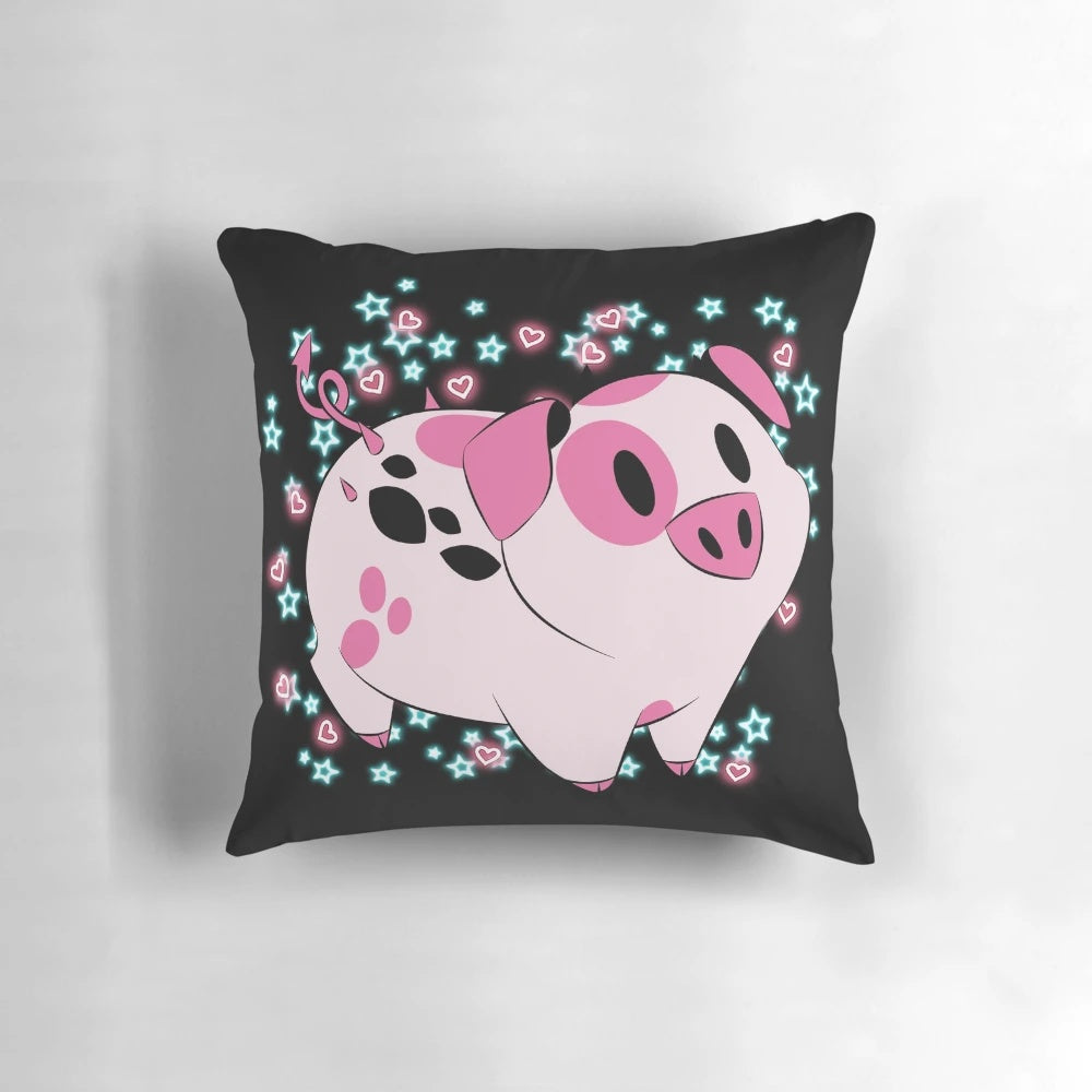 Soft, plush Hazbin Hotel-themed pillow featuring fan-favorite characters like Lucifer, Alastor, and Angel Dust.