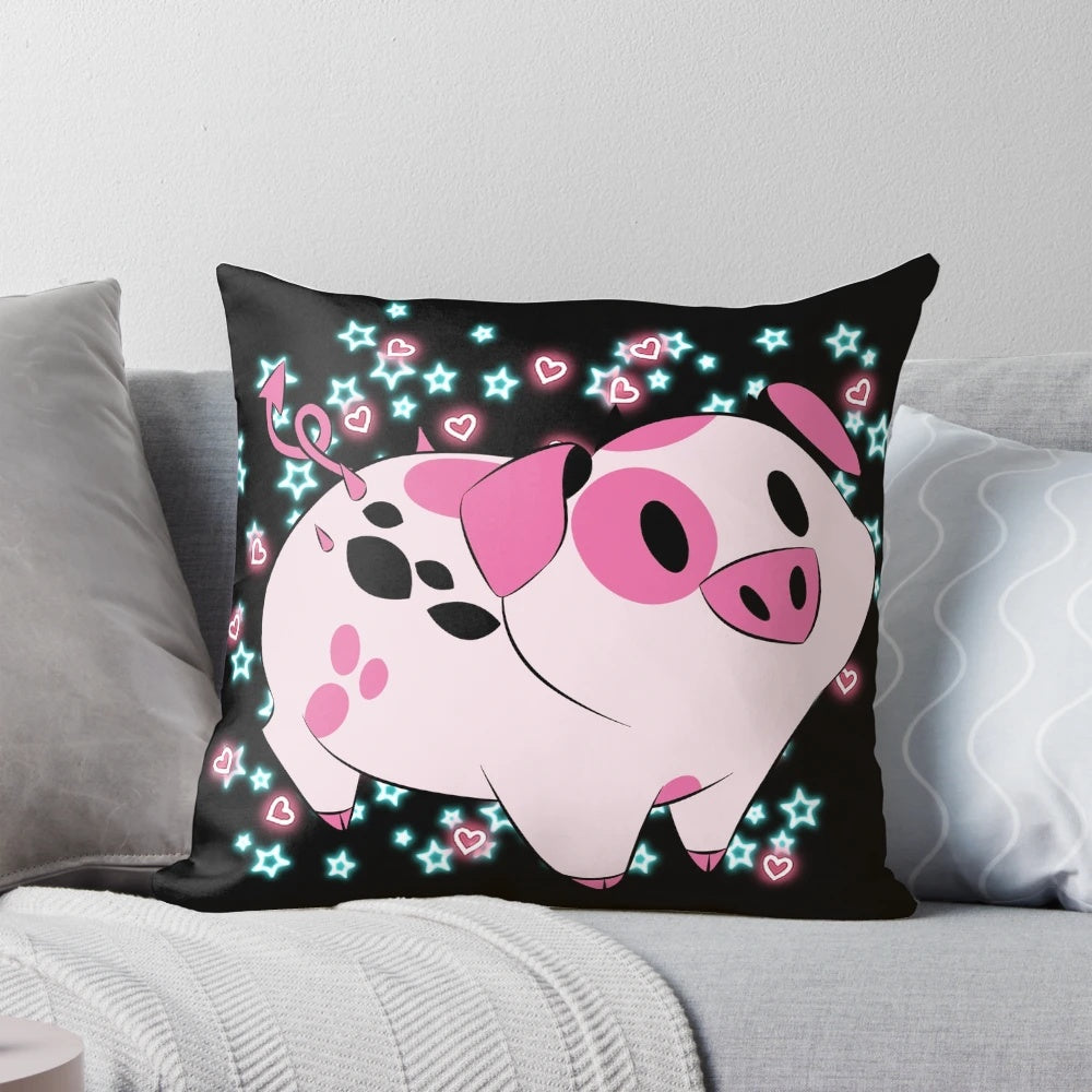Soft, plush Hazbin Hotel-themed pillow featuring fan-favorite characters like Lucifer, Alastor, and Angel Dust.