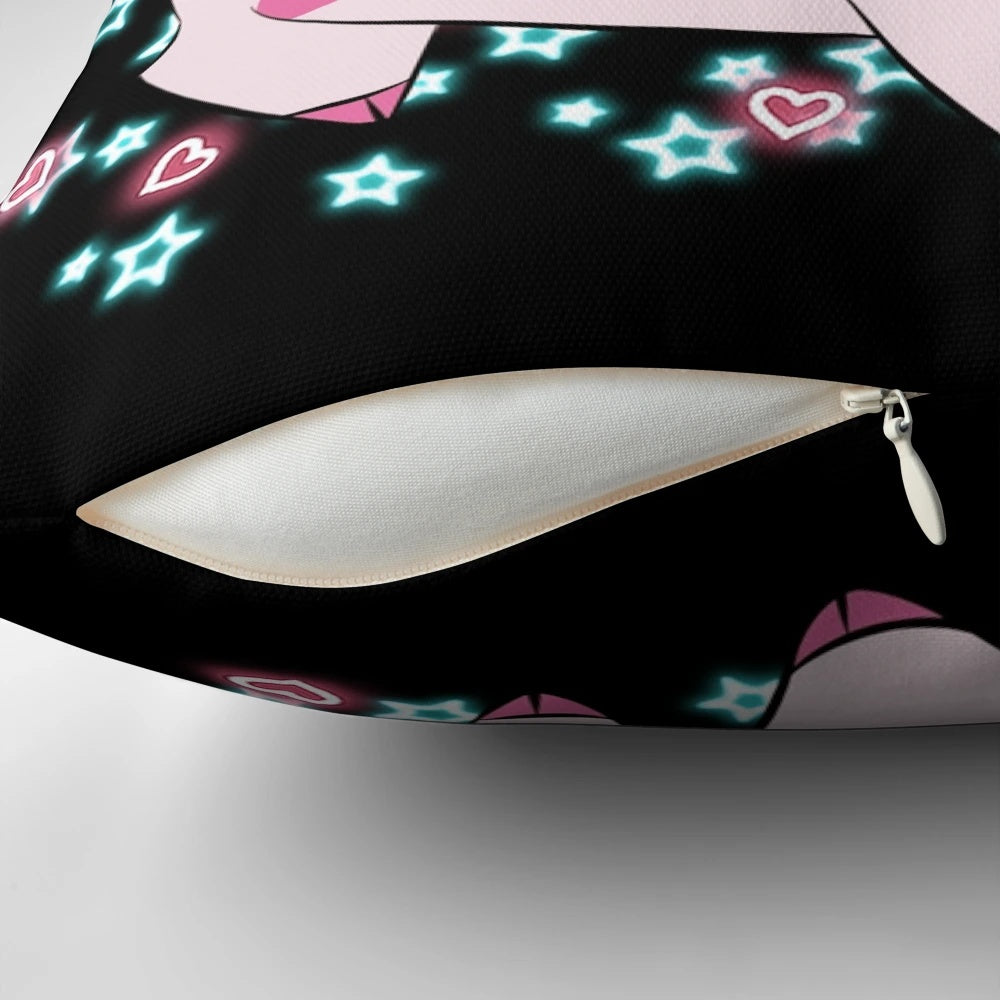 Soft, plush Hazbin Hotel-themed pillow featuring fan-favorite characters like Lucifer, Alastor, and Angel Dust.