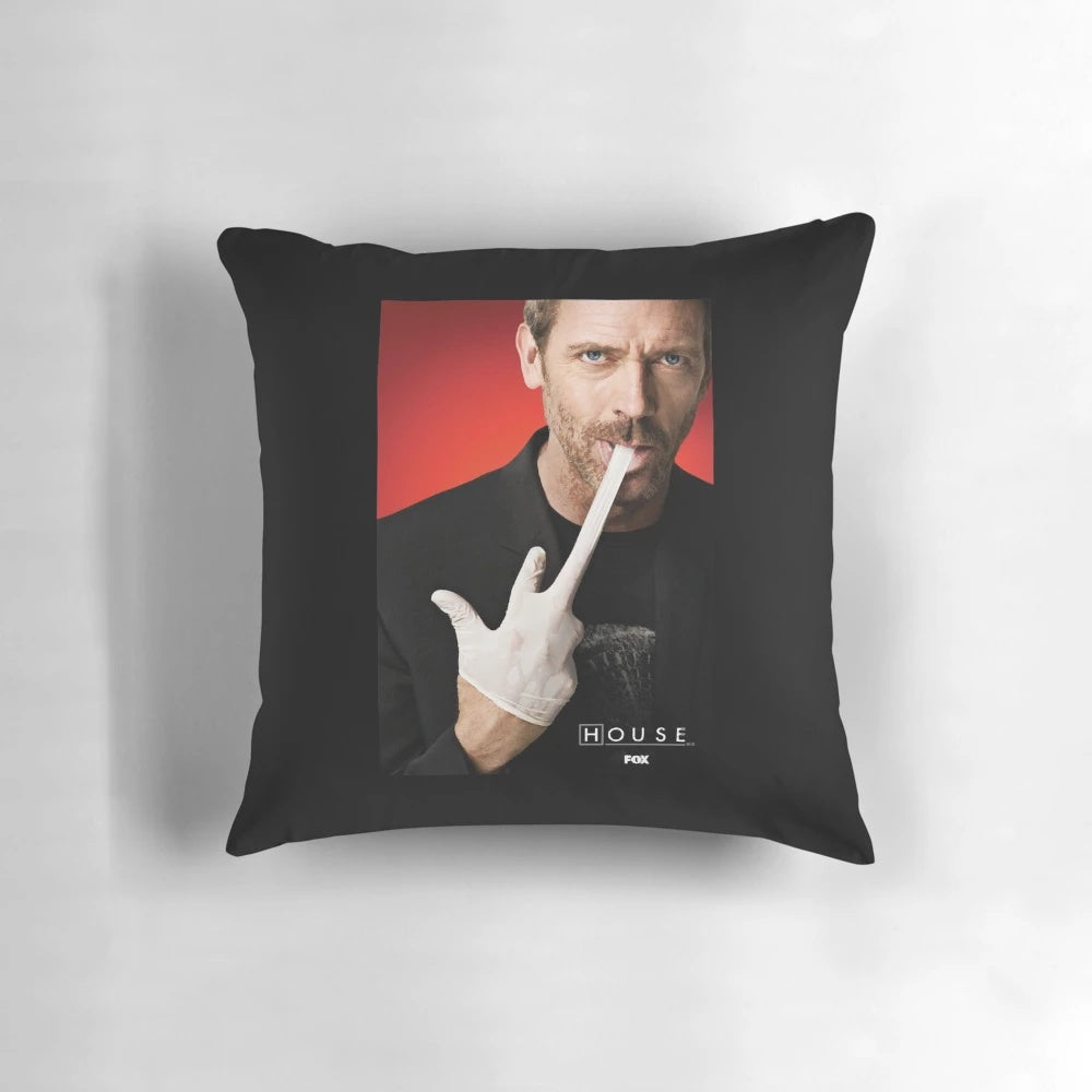 House M.D. themed pillow featuring the character Gregory House